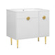 Fizra Bathroom Vanity with Resin Basin | Storage Cabinet | White Gold 36"