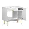 Fizra Bathroom Vanity with Resin Basin | Storage Cabinet | White Gold 36"