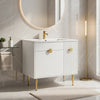 Fizra Bathroom Vanity with Resin Basin | Storage Cabinet | White Gold 36"
