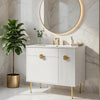 Fizra Bathroom Vanity with Resin Basin | Storage Cabinet | White Gold 36"
