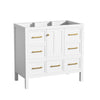 Hamza Bathroom Vanity Cabinet with 5 Drawers | White Wood 36" Wide