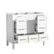 Hamza Bathroom Vanity Cabinet with 5 Drawers | White Wood 36" Wide