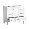 Hamza Bathroom Vanity Cabinet with 5 Drawers | White Wood 36" Wide