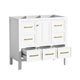 Hamza Bathroom Vanity Cabinet with 5 Drawers | White Wood 36" Wide