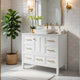 Hamza Bathroom Vanity Cabinet with 5 Drawers | White Wood 36" Wide