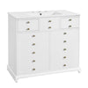 Ajax Ceramic Sink Bathroom Vanity | 2 Cabinet Doors | 2 Drawers | White 36"