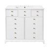 Ajax Ceramic Sink Bathroom Vanity | 2 Cabinet Doors | 2 Drawers | White 36"