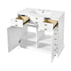Ajax Ceramic Sink Bathroom Vanity | 2 Cabinet Doors | 2 Drawers | White 36"
