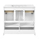 Ajax Ceramic Sink Bathroom Vanity | 2 Cabinet Doors | 2 Drawers | White 36"