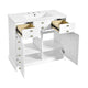 Ajax Ceramic Sink Bathroom Vanity | 2 Cabinet Doors | 2 Drawers | White 36"