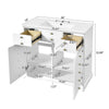 Ajax Ceramic Sink Bathroom Vanity | 2 Cabinet Doors | 2 Drawers | White 36"