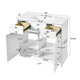 Ajax Ceramic Sink Bathroom Vanity | 2 Cabinet Doors | 2 Drawers | White 36"