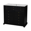 Ajax Bathroom Vanity with Sink | 2 Doors & 3 Drawers | Black | Ceramic 36"