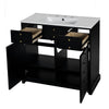 Ajax Bathroom Vanity with Sink | 2 Doors & 3 Drawers | Black | Ceramic 36"