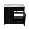 Ajax Bathroom Vanity with Sink | 2 Doors & 3 Drawers | Black | Ceramic 36"
