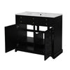 Ajax Bathroom Vanity with Sink | 2 Doors & 3 Drawers | Black | Ceramic 36"