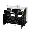 Ajax Bathroom Vanity with Sink | 2 Doors & 3 Drawers | Black | Ceramic 36"