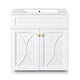 Trixie Bathroom Vanity with Ceramic Sink | Gold Metal | White Wood 30"