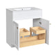 Trixie Bathroom Vanity with Ceramic Sink | Gold Metal | White Wood 30"