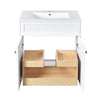 Trixie Bathroom Vanity with Ceramic Sink | Gold Metal | White Wood 30"