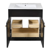 Trixie Bathroom Vanity with Ceramic Sink | Gold Metal | Black Wood 30"