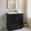 Trixie Bathroom Vanity with Ceramic Sink | Gold Metal | Black Wood 30"