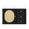 Genie 30" Wall-Mounted Bathroom Vanity | Ceramic Sink | Rattan Accent Black