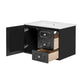 Genie 30" Wall-Mounted Bathroom Vanity | Ceramic Sink | Rattan Accent Black