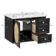 Genie 30" Wall-Mounted Bathroom Vanity | Ceramic Sink | Rattan Accent Black