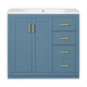 Swany Bathroom Sink & Cabinet Vanity with Drawers | Muted Indigo Wood 36"