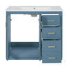 Swany Bathroom Sink & Cabinet Vanity with Drawers | Muted Indigo Wood 36"