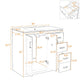 Swany Bathroom Sink & Cabinet Vanity with Drawers | Muted Indigo Wood 36"