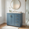 Swany Bathroom Sink & Cabinet Vanity with Drawers | Muted Indigo Wood 36"