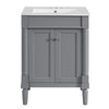 Fiji Bathroom Vanity with Integrated Sink & Storage | Gray Wood 24"