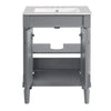 Fiji Bathroom Vanity with Integrated Sink & Storage | Gray Wood 24"