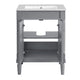 Fiji Bathroom Vanity with Integrated Sink & Storage | Gray Wood 24"