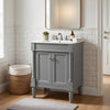 Fiji Bathroom Vanity with Integrated Sink & Storage | Gray Wood 24"