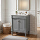 Fiji Bathroom Vanity with Integrated Sink & Storage | Gray Wood 24"