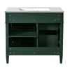 Delma Bathroom Vanity | White Ceramic Sink | Smart Storage | Dark Green 36"