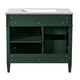 Delma Bathroom Vanity | White Ceramic Sink | Smart Storage | Dark Green 36"