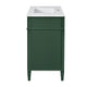Delma Bathroom Vanity | White Ceramic Sink | Smart Storage | Dark Green 36"