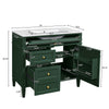 Delma Bathroom Vanity | White Ceramic Sink | Smart Storage | Dark Green 36"