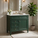 Delma Bathroom Vanity | White Ceramic Sink | Smart Storage | Dark Green 36"