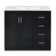 Swany Bathroom Cabinet with Ceramic Sink | Storage Cabinet | Black 36"