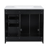 Swany Bathroom Cabinet with Ceramic Sink | Storage Cabinet | Black 36"