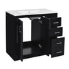 Swany Bathroom Cabinet with Ceramic Sink | Storage Cabinet | Black 36"