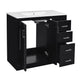 Swany Bathroom Cabinet with Ceramic Sink | Storage Cabinet | Black 36"