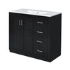 Swany Bathroom Cabinet with Ceramic Sink | Storage Cabinet | Black 36"