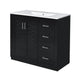 Swany Bathroom Cabinet with Ceramic Sink | Storage Cabinet | Black 36"