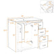 Swany Bathroom Cabinet with Ceramic Sink | Storage Cabinet | Black 36"